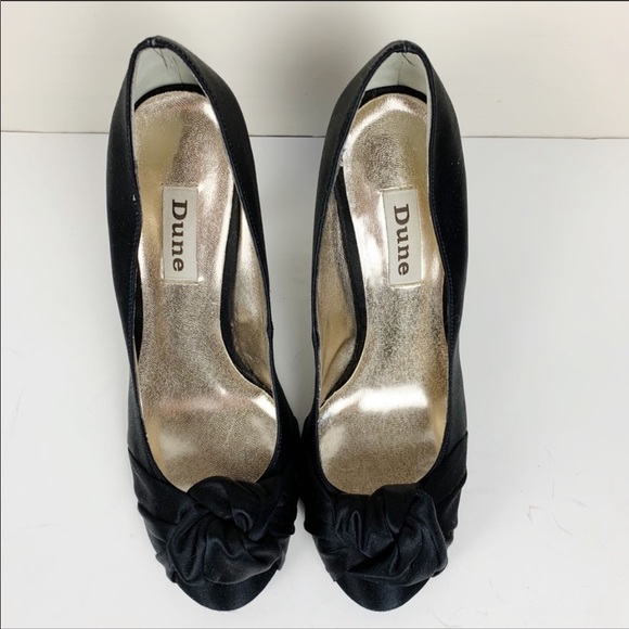 Dune Black Satin Dress Heels 6.5  C29 g3 - Picture 3 of 8